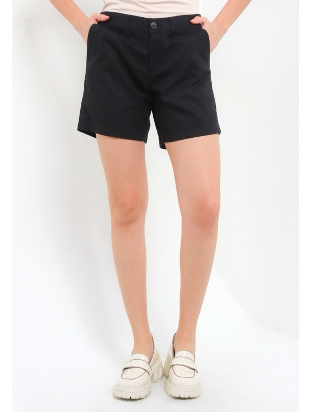 Linen Black Women's Shorts